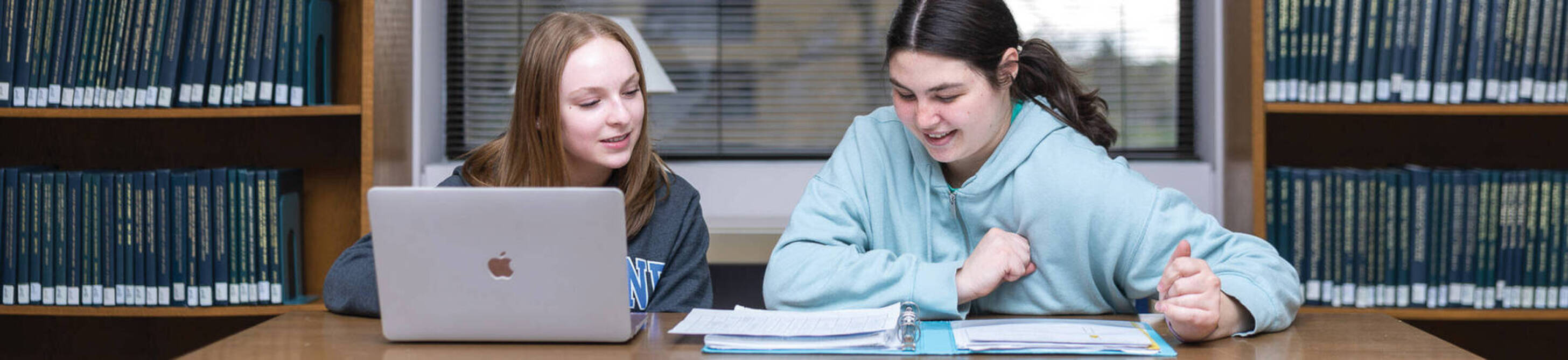 Image of peer tutoring at Ursuline's Besse Library